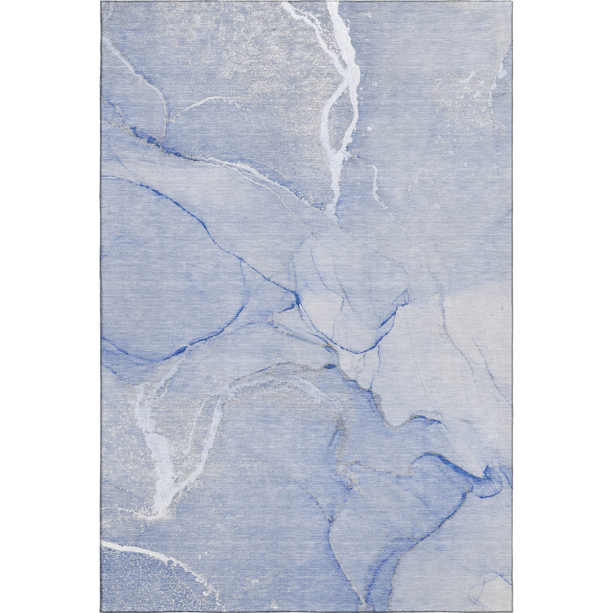 Prague Machine Washable Transitional Blue Rug 2'6" x 3'10" #shape_Rectangle