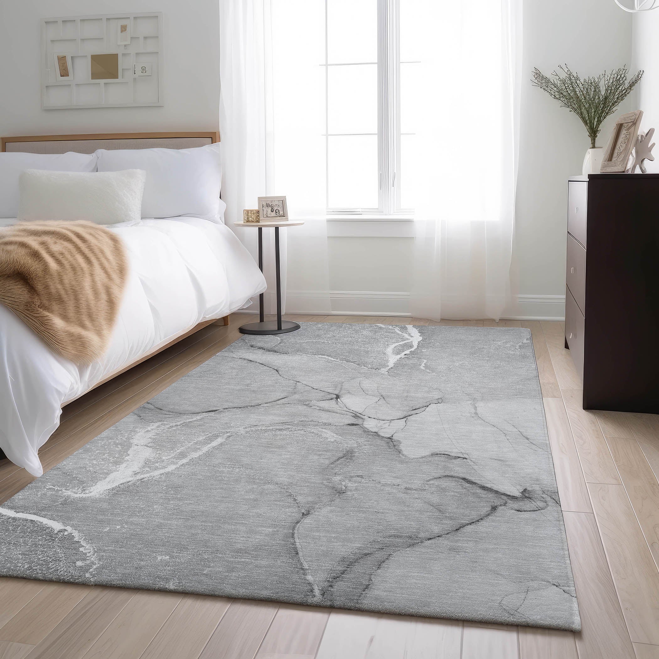 Prague Machine Washable Transitional Gray Rug 2'6" x 3'10" #shape_Rectangle