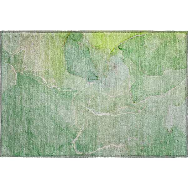 Cairo Machine Washable Transitional Green Rug 1'8" x 2'6"