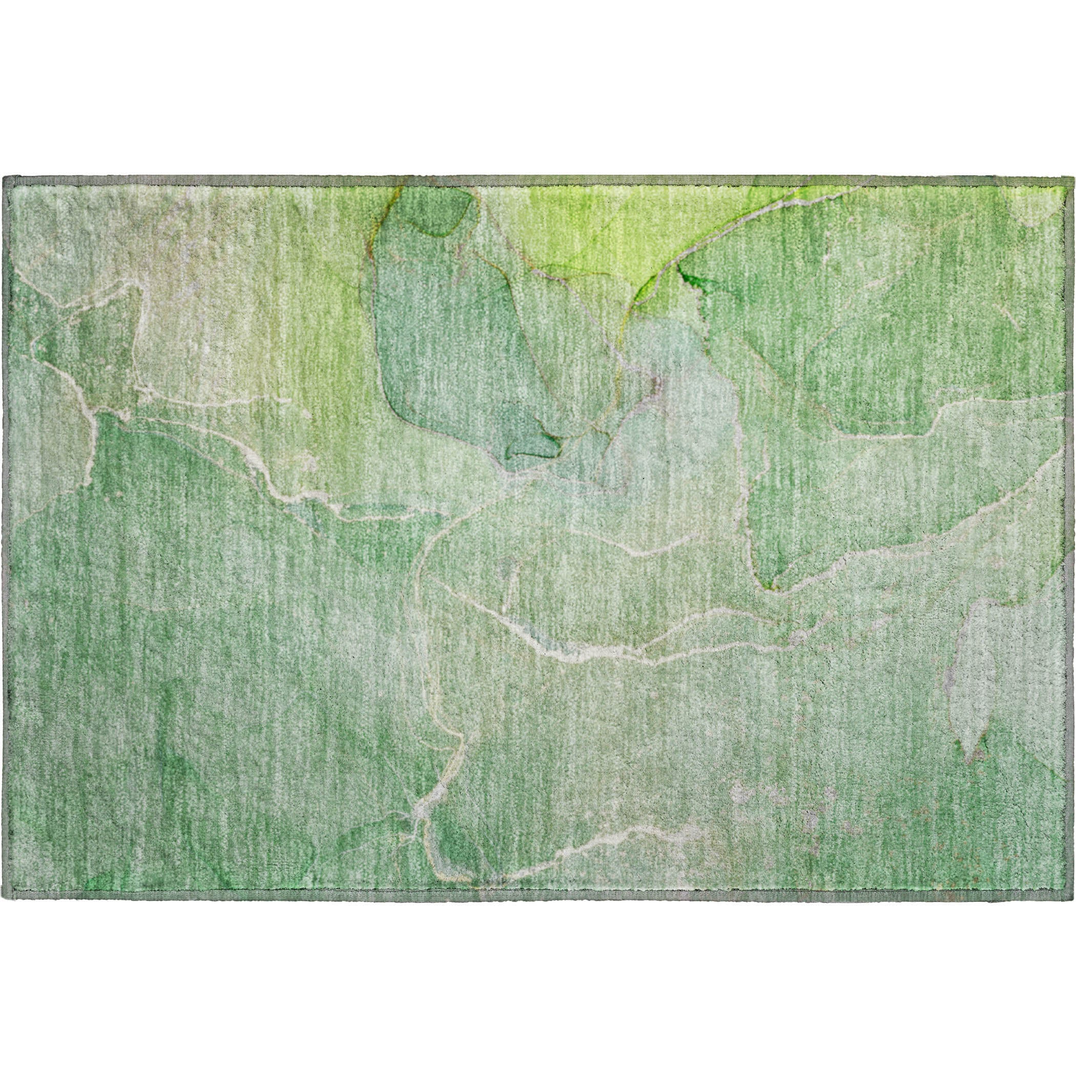 Cairo Machine Washable Transitional Green Rug 1'8" x 2'6" #shape_Rectangle