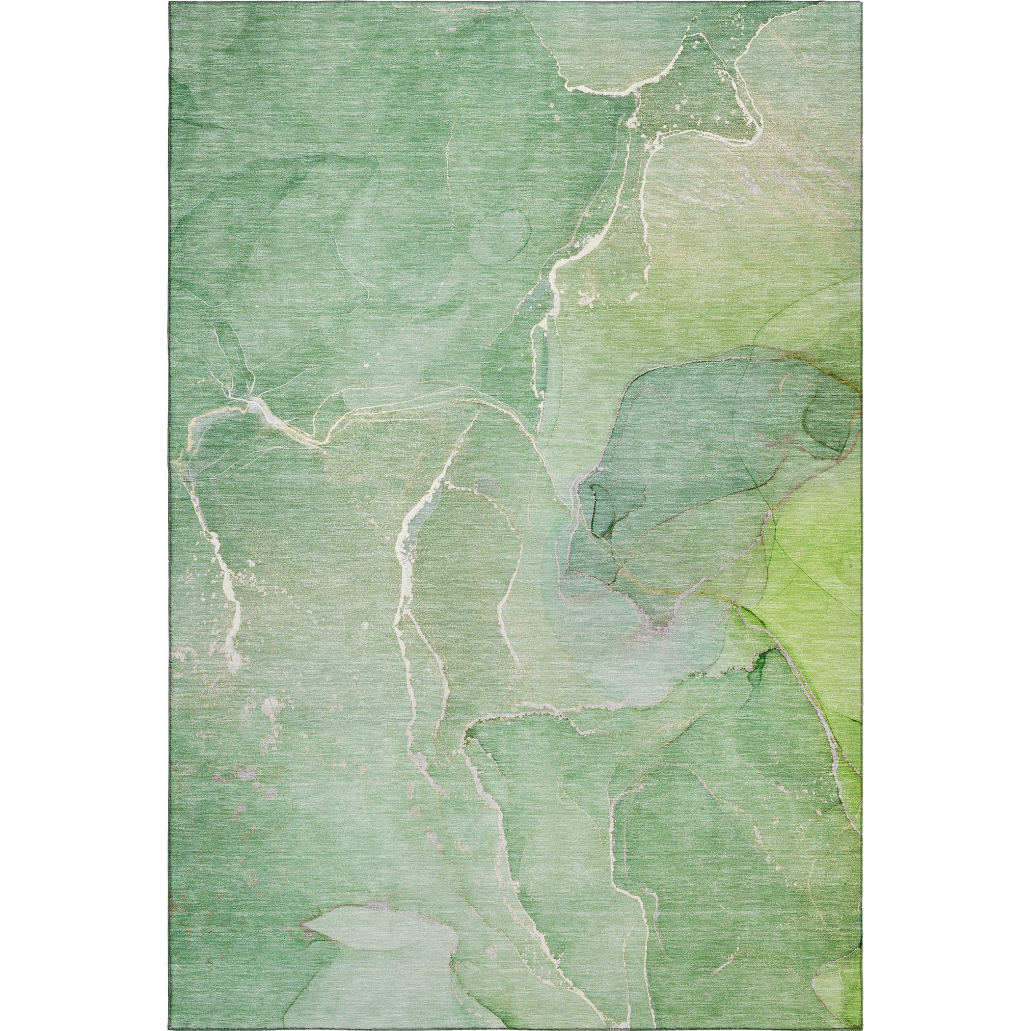 Cairo Machine Washable Transitional Green Rug 2'6" x 3'10" #shape_Rectangle