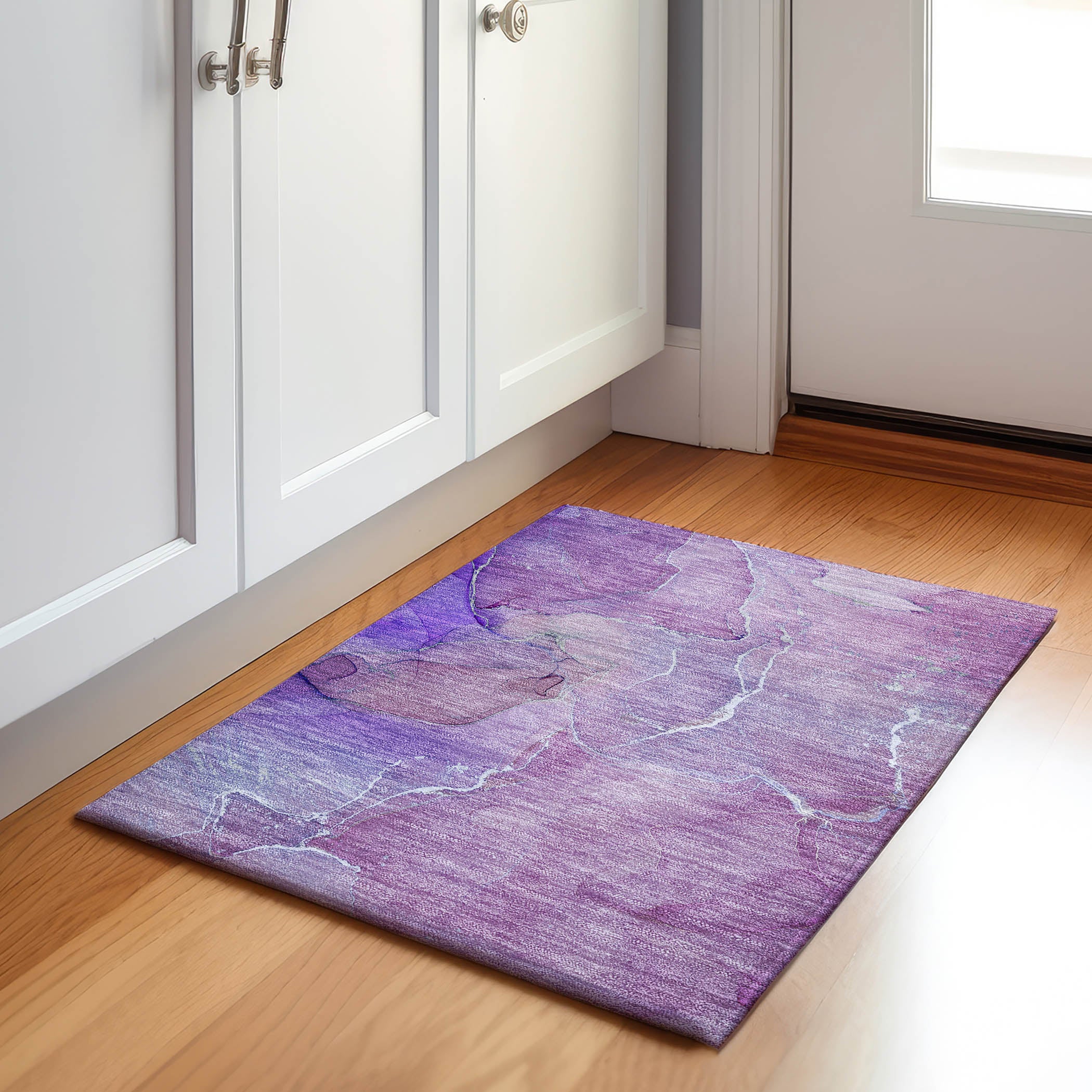 Cairo Machine Washable Transitional Purple Rug 1'8" x 2'6" #shape_Rectangle