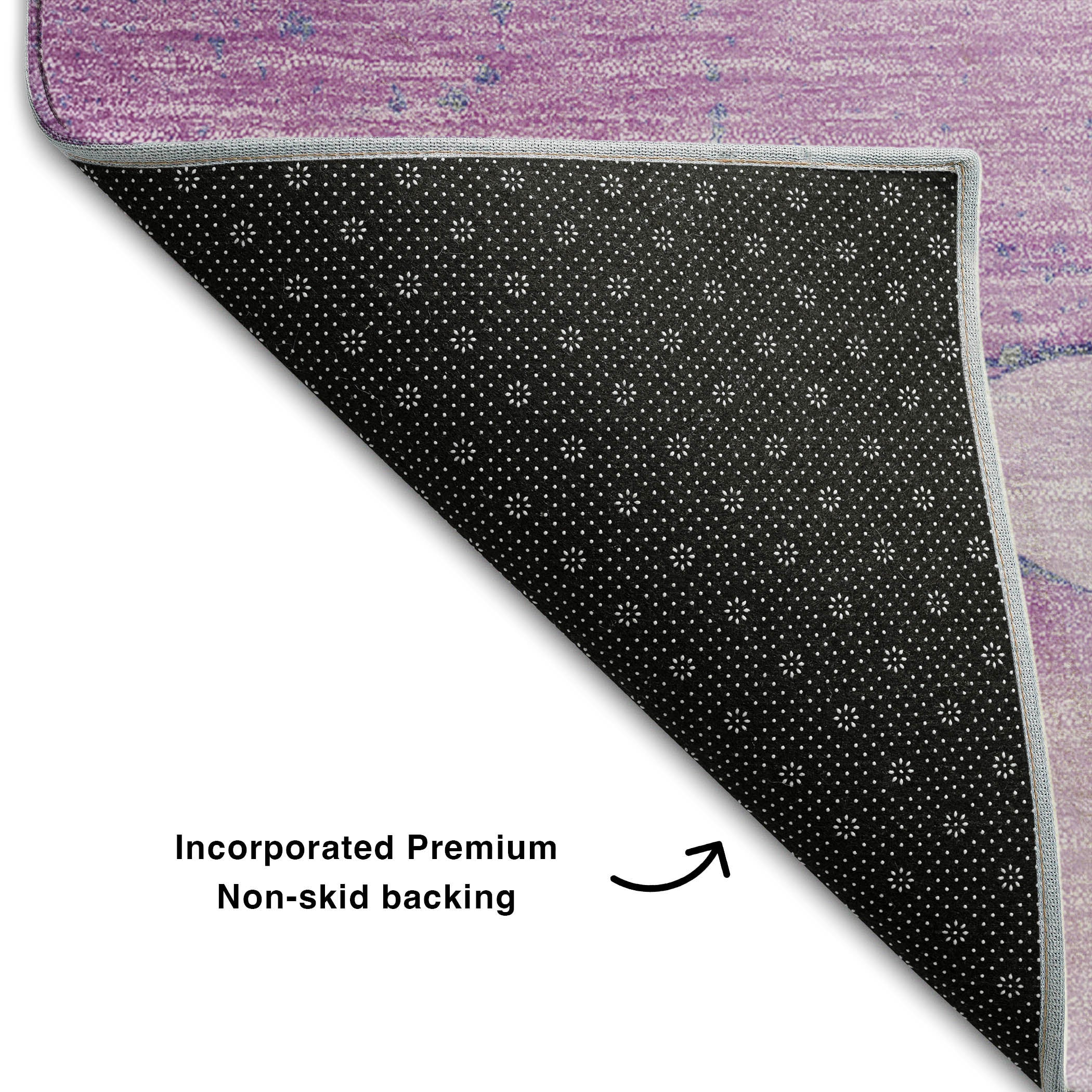 Cairo Machine Washable Transitional Purple Rug 1'8" x 2'6" #shape_Rectangle