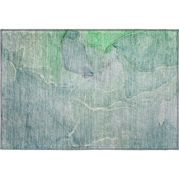 Cairo Machine Washable Transitional Teal Rug 1'8" x 2'6"