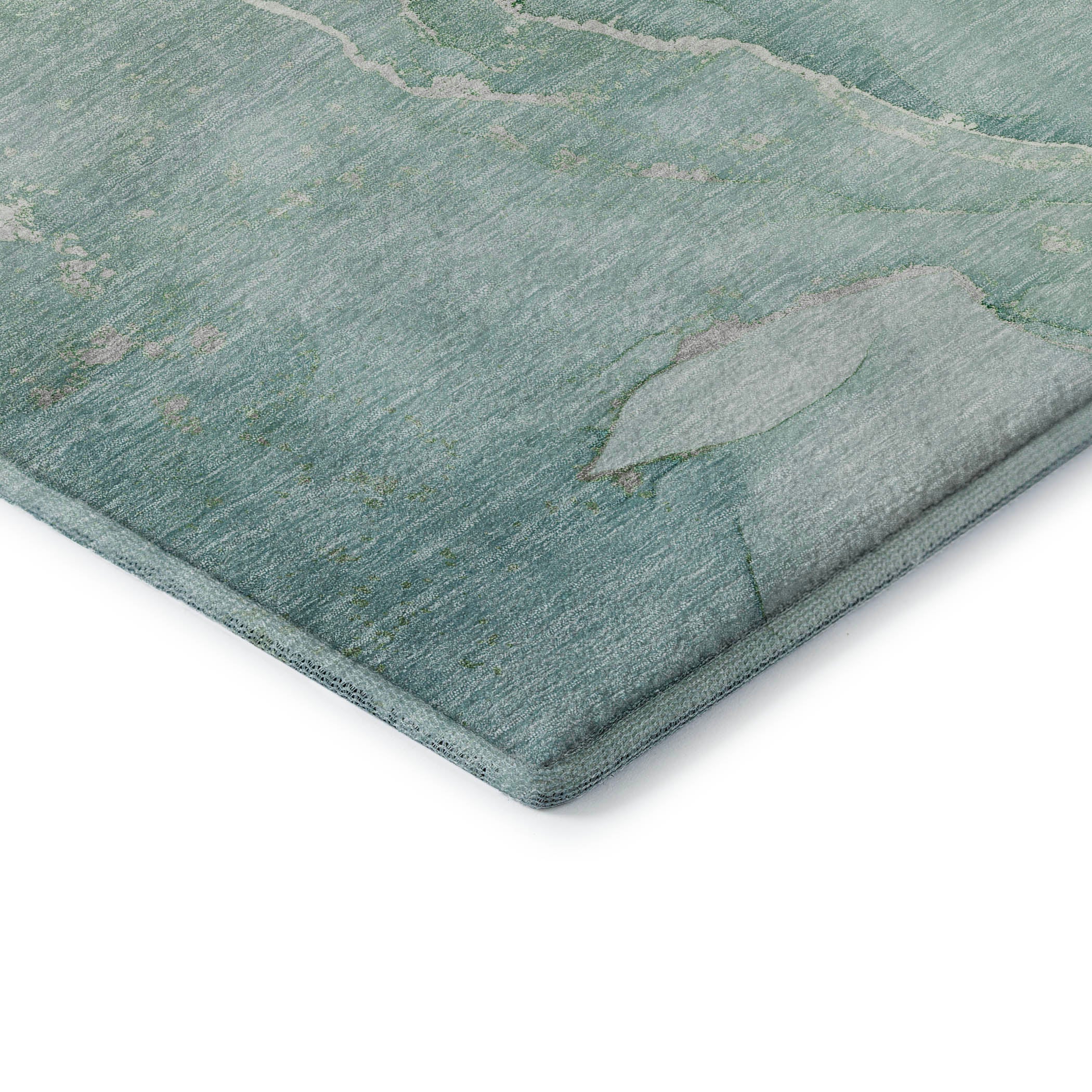 Cairo Machine Washable Transitional Teal Rug 1'8" x 2'6" #shape_Rectangle