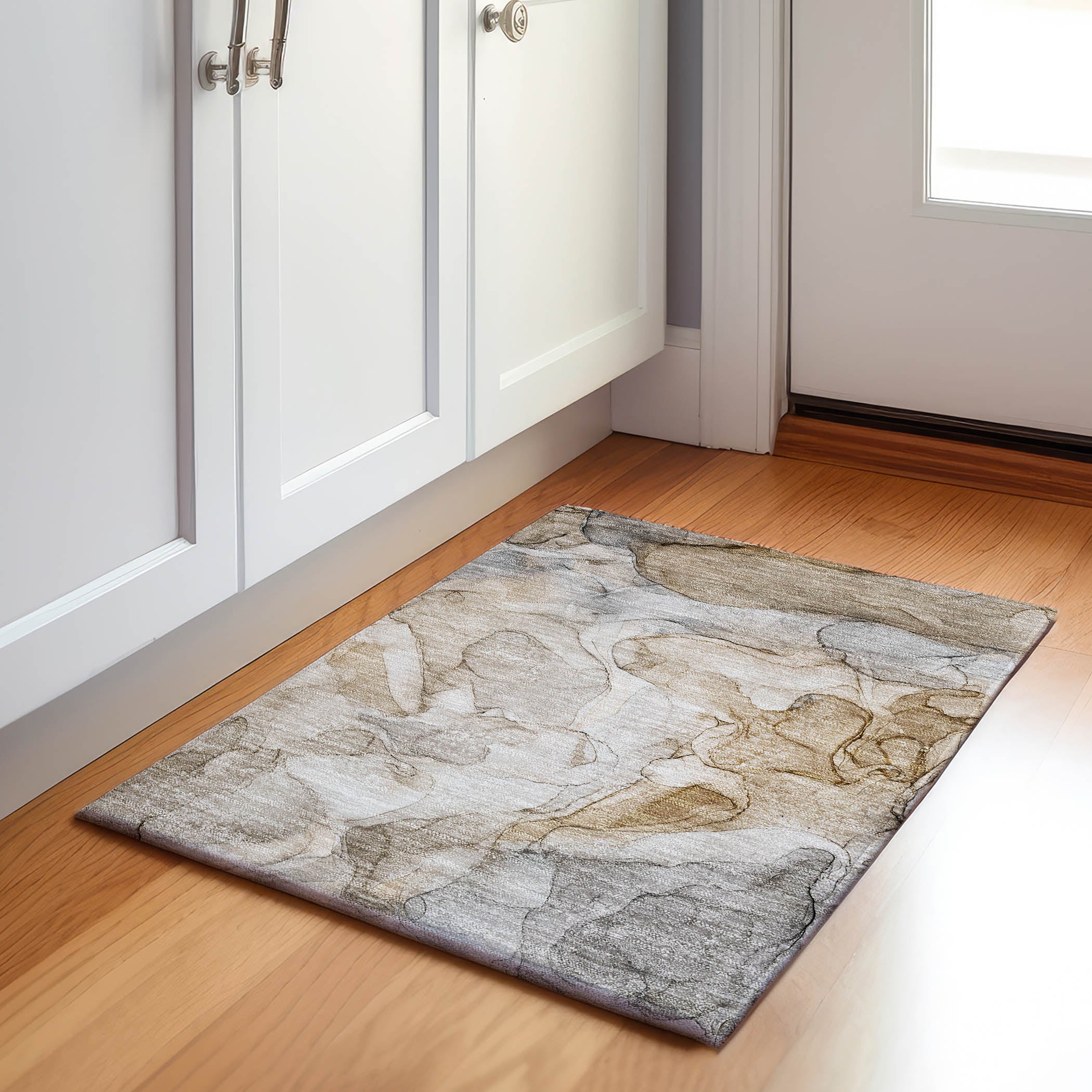 Jaipur Machine Washable Transitional Beige Brown Rug 1'8" x 2'6" #shape_Rectangle