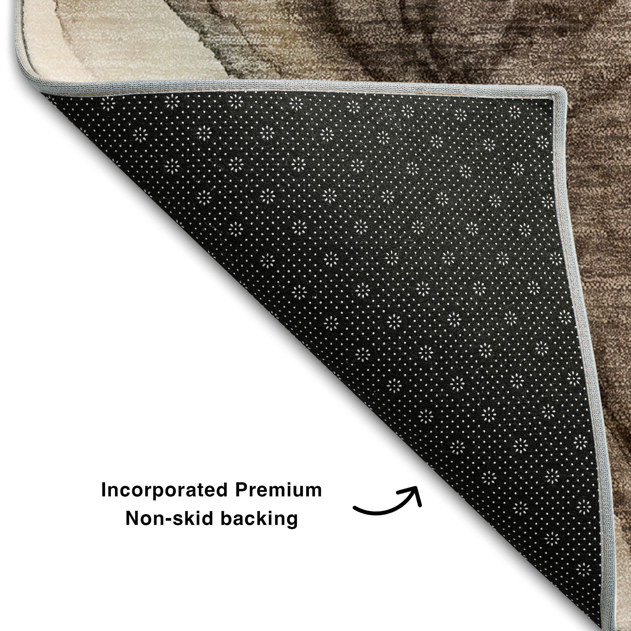 Lima Machine Washable Transitional Beige Brown Rug 1'8" x 2'6" #shape_Rectangle
