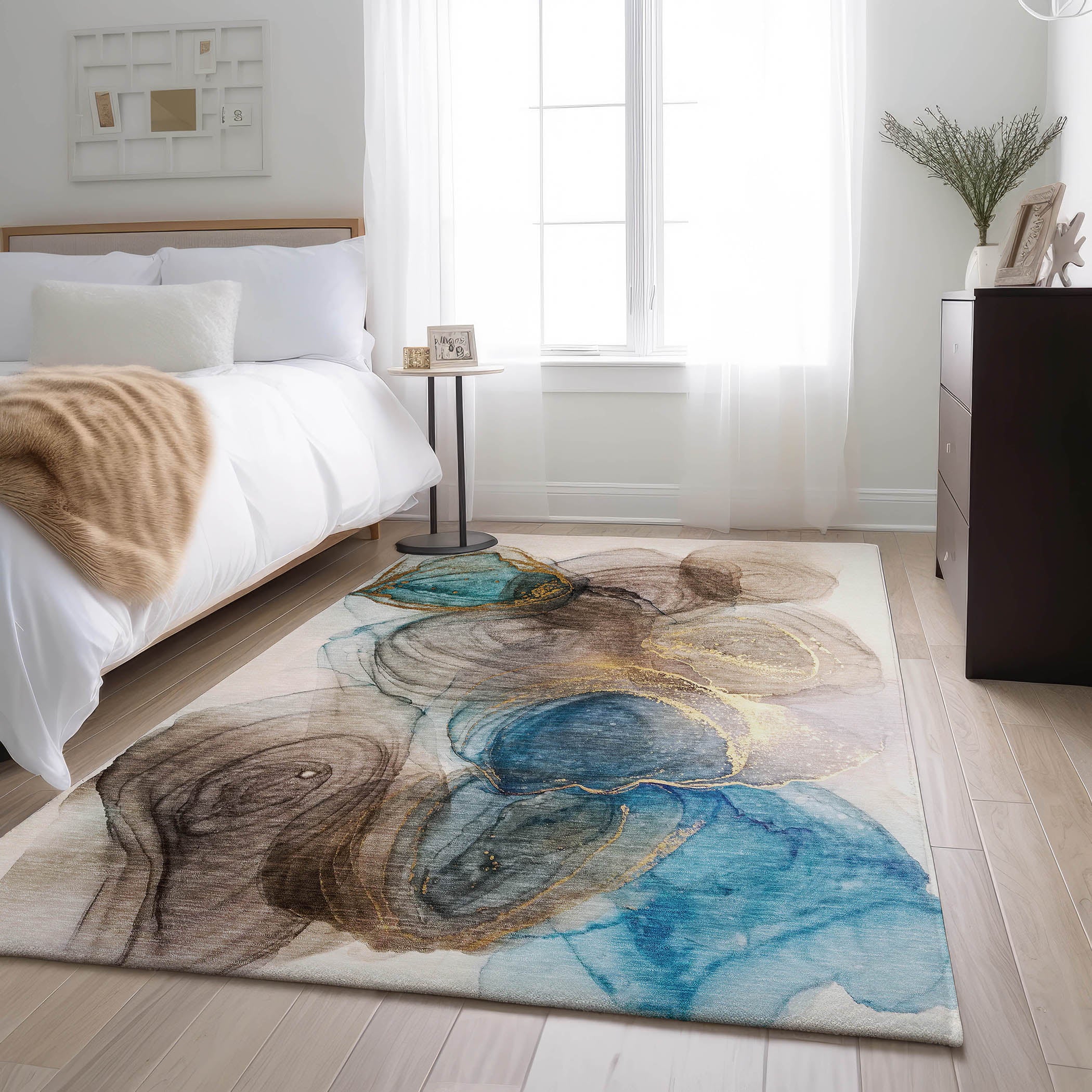 Lima Machine Washable Transitional Beige Brown Rug 2'6" x 3'10" #shape_Rectangle