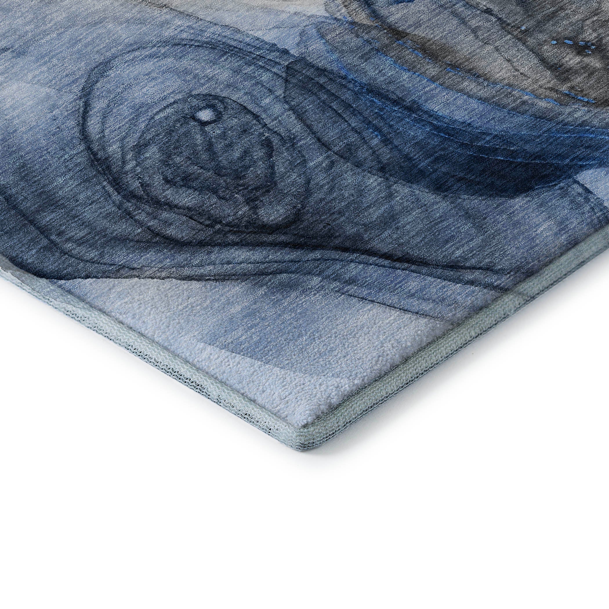 Lima Machine Washable Transitional Navy Blue Rug 1'8" x 2'6" #shape_Rectangle