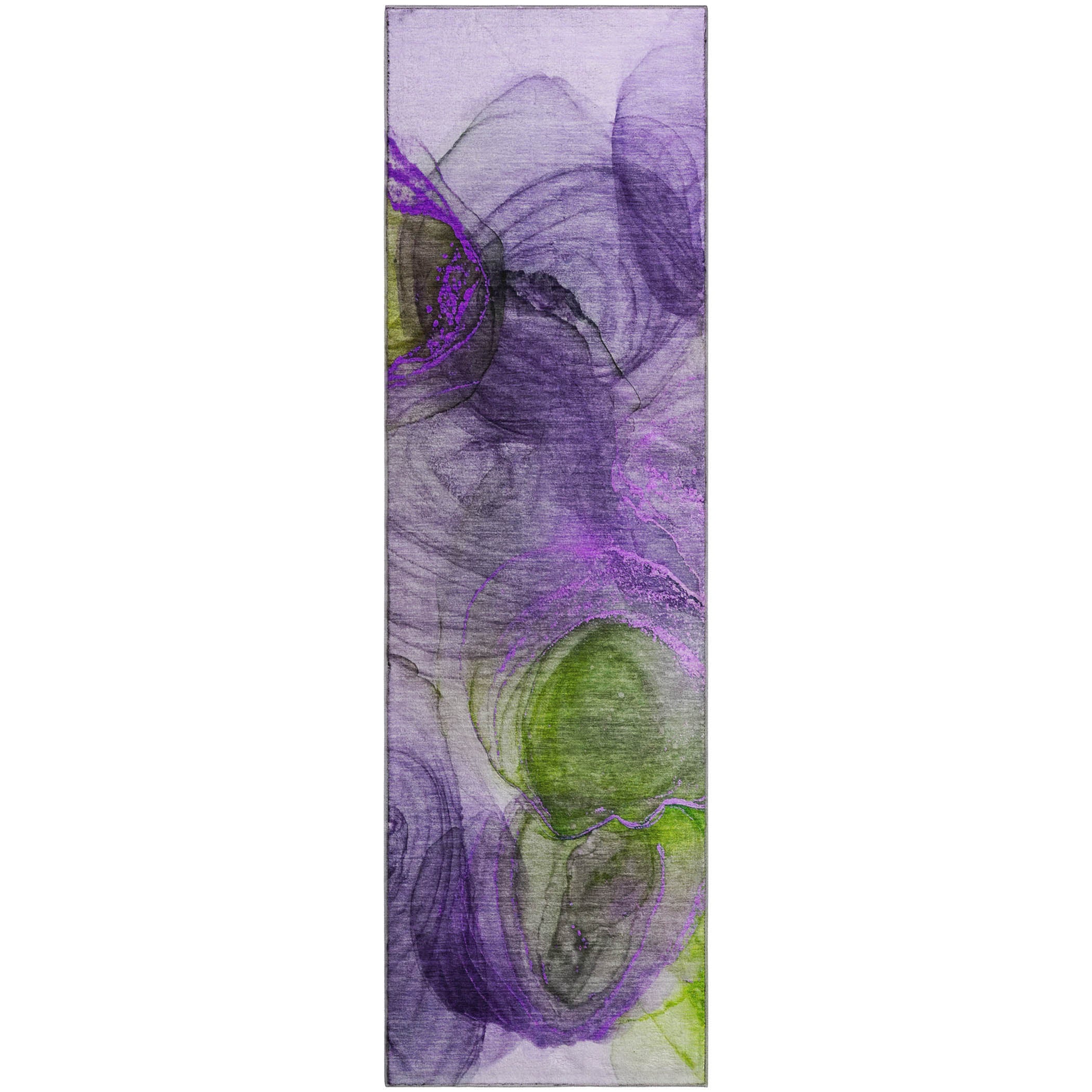 Lima Machine Washable Transitional Purple Rug 2'3" x 7'6" #shape_Runner