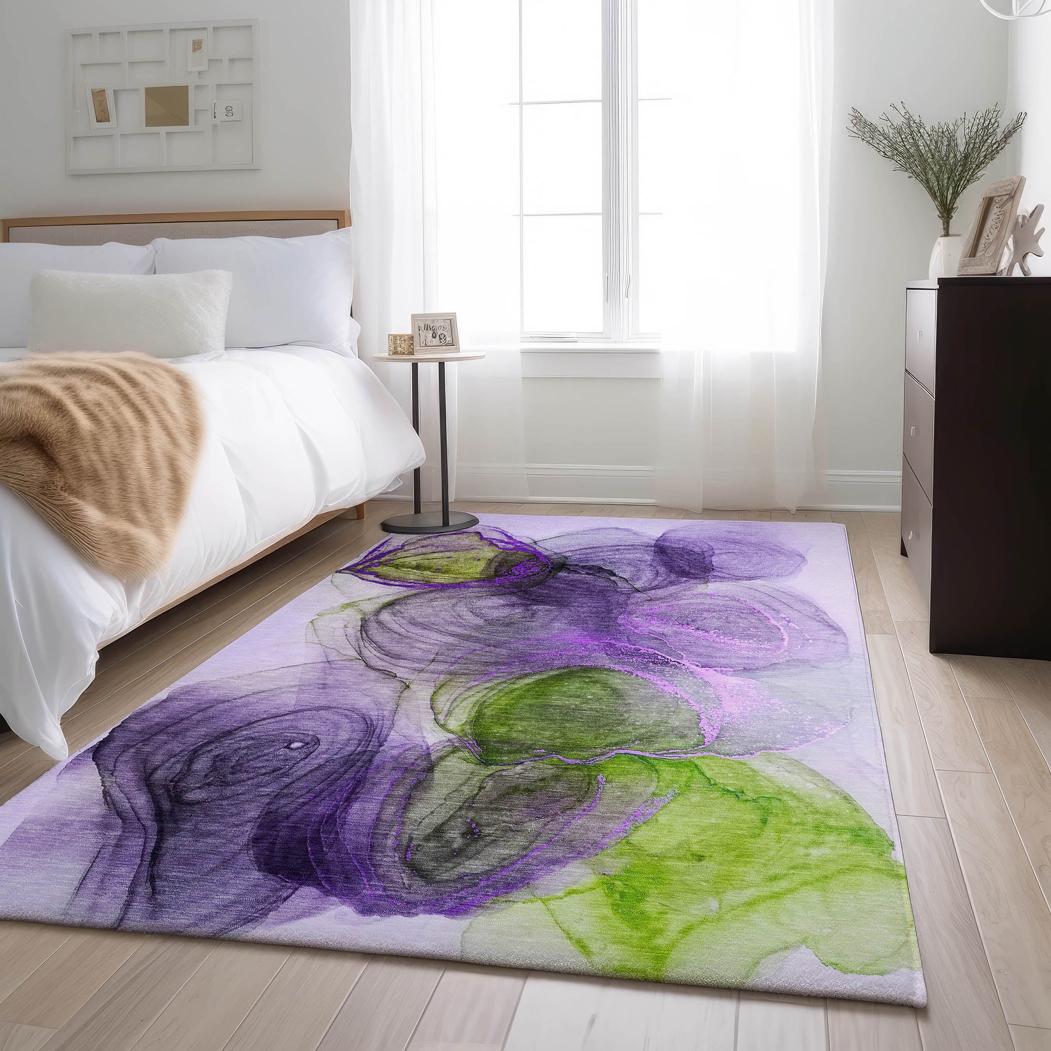Lima Machine Washable Transitional Purple Rug 2'6" x 3'10" #shape_Rectangle