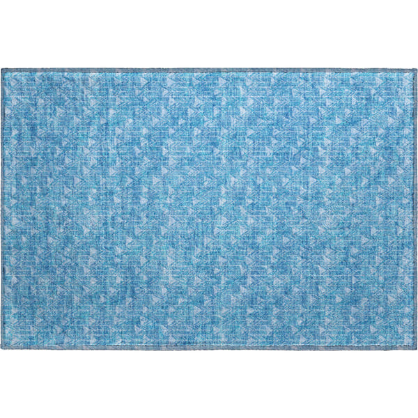 Hoi An Machine Washable Transitional Blue Rug 1'8" x 2'6"