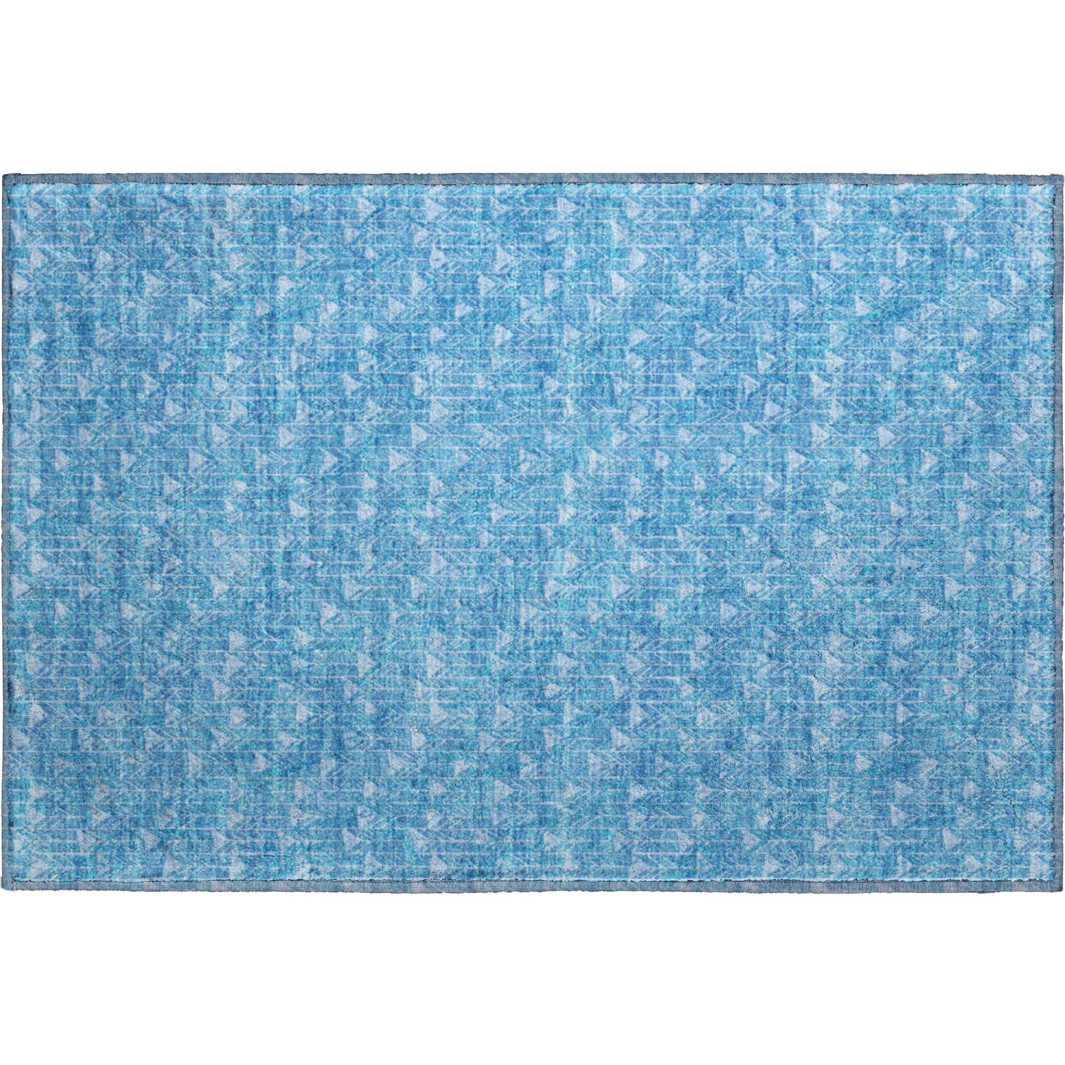 Hoi An Machine Washable Transitional Blue Rug 1'8" x 2'6" #shape_Rectangle