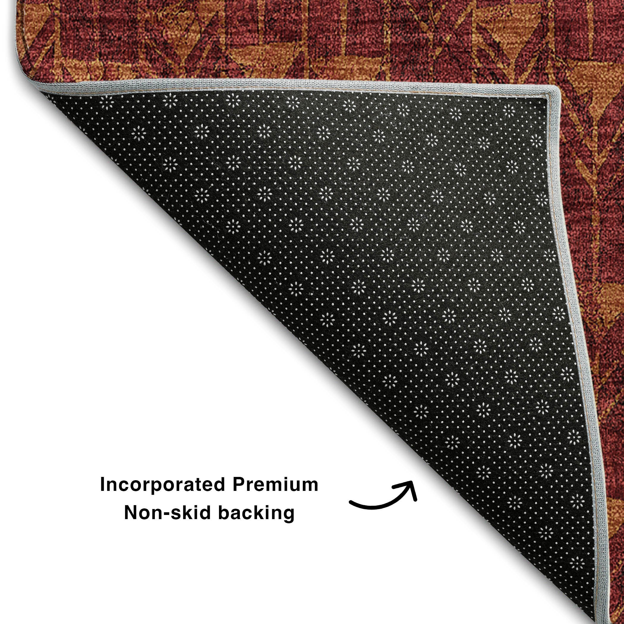 Hoi An Machine Washable Transitional Burgundy Red Rug 1'8" x 2'6" #shape_Rectangle