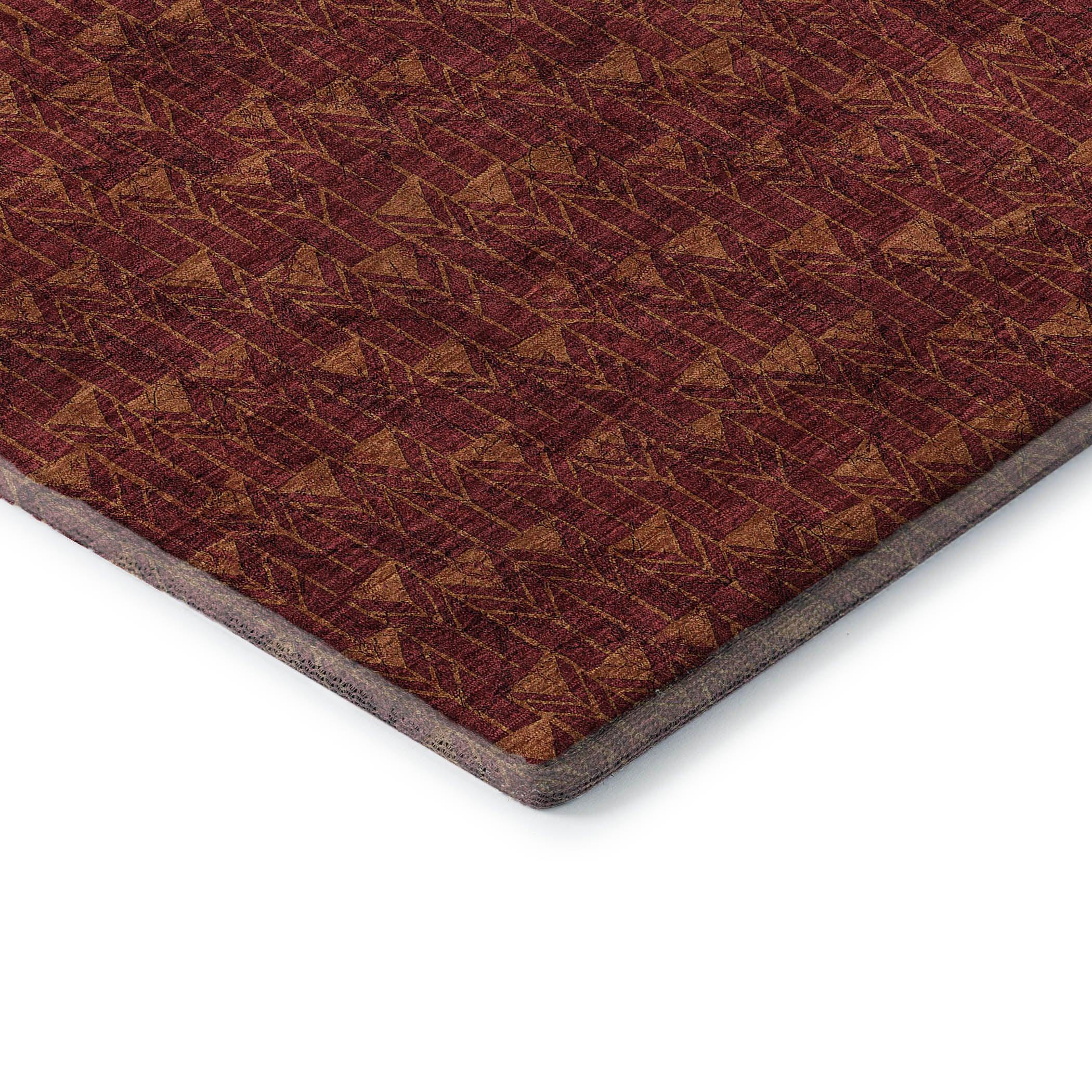 Hoi An Machine Washable Transitional Burgundy Red Rug 1'8" x 2'6" #shape_Rectangle
