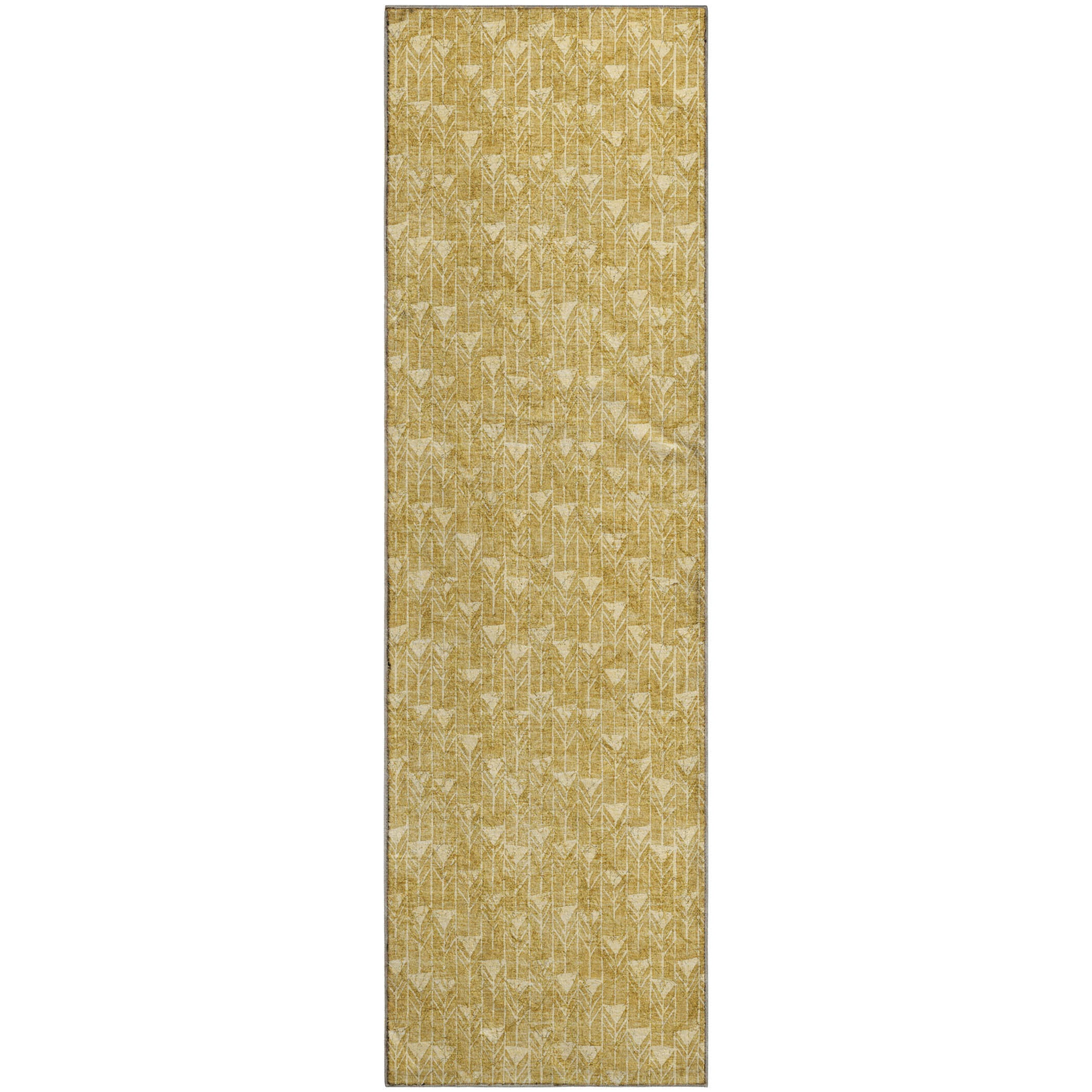 Hoi An Machine Washable Transitional Gold Rug 2'3" x 7'6" #shape_Runner