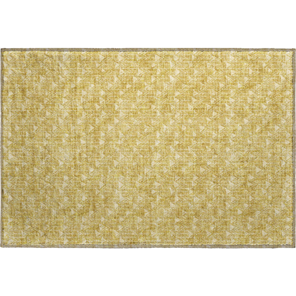 Hoi An Machine Washable Transitional Gold Rug 1'8" x 2'6"