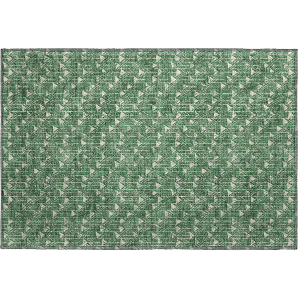 Hoi An Machine Washable Transitional Green Rug 1'8" x 2'6"