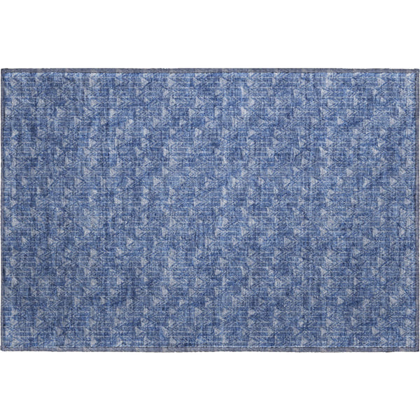 Hoi An Machine Washable Transitional Navy Blue Rug 1'8" x 2'6"