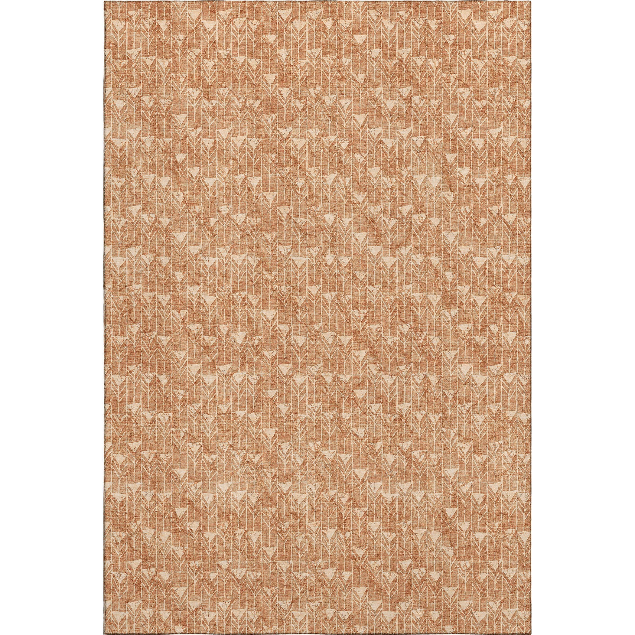 Hoi An Machine Washable Transitional Salmon Orange Rug 2'6" x 3'10" #shape_Rectangle