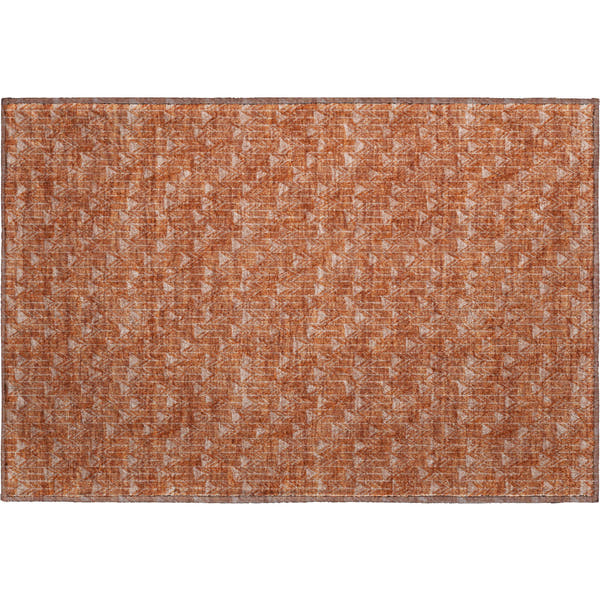 Hoi An Machine Washable Transitional Terracotta Orange Rug 1'8" x 2'6"