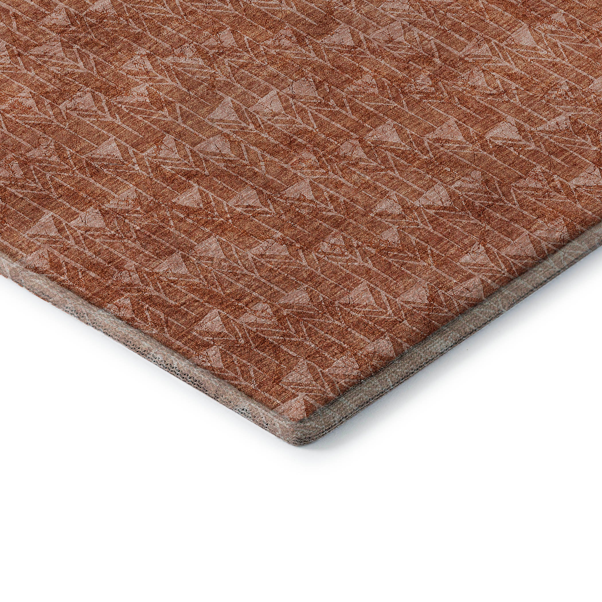 Hoi An Machine Washable Transitional Terracotta Orange Rug 1'8" x 2'6" #shape_Rectangle