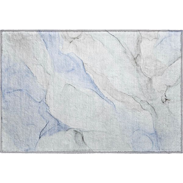 Porto Machine Washable Transitional Blue Rug 1'8" x 2'6"