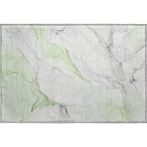 Porto Machine Washable Transitional Green Rug 1'8" x 2'6"