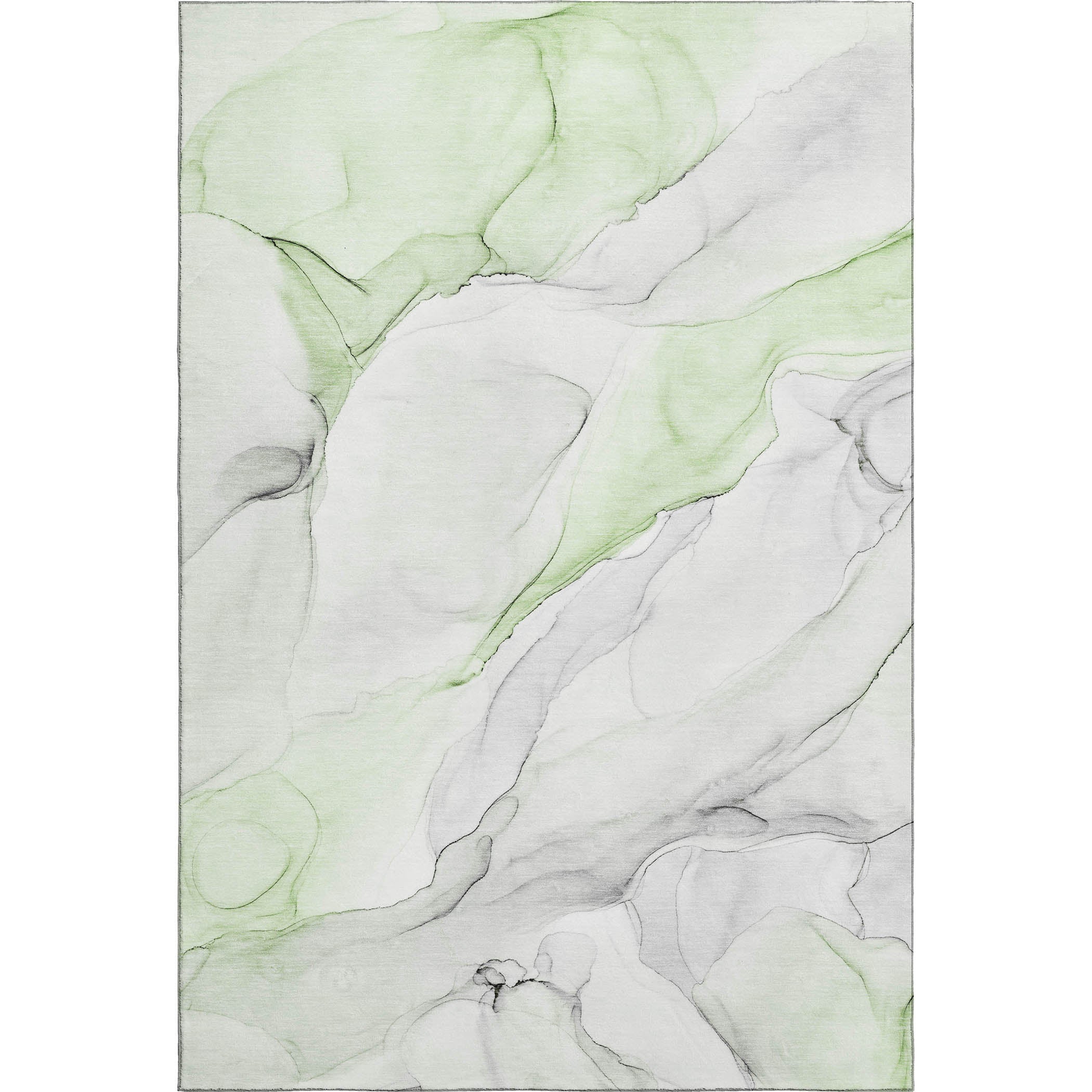 Porto Machine Washable Transitional Green Rug 2'6" x 3'10" #shape_Rectangle