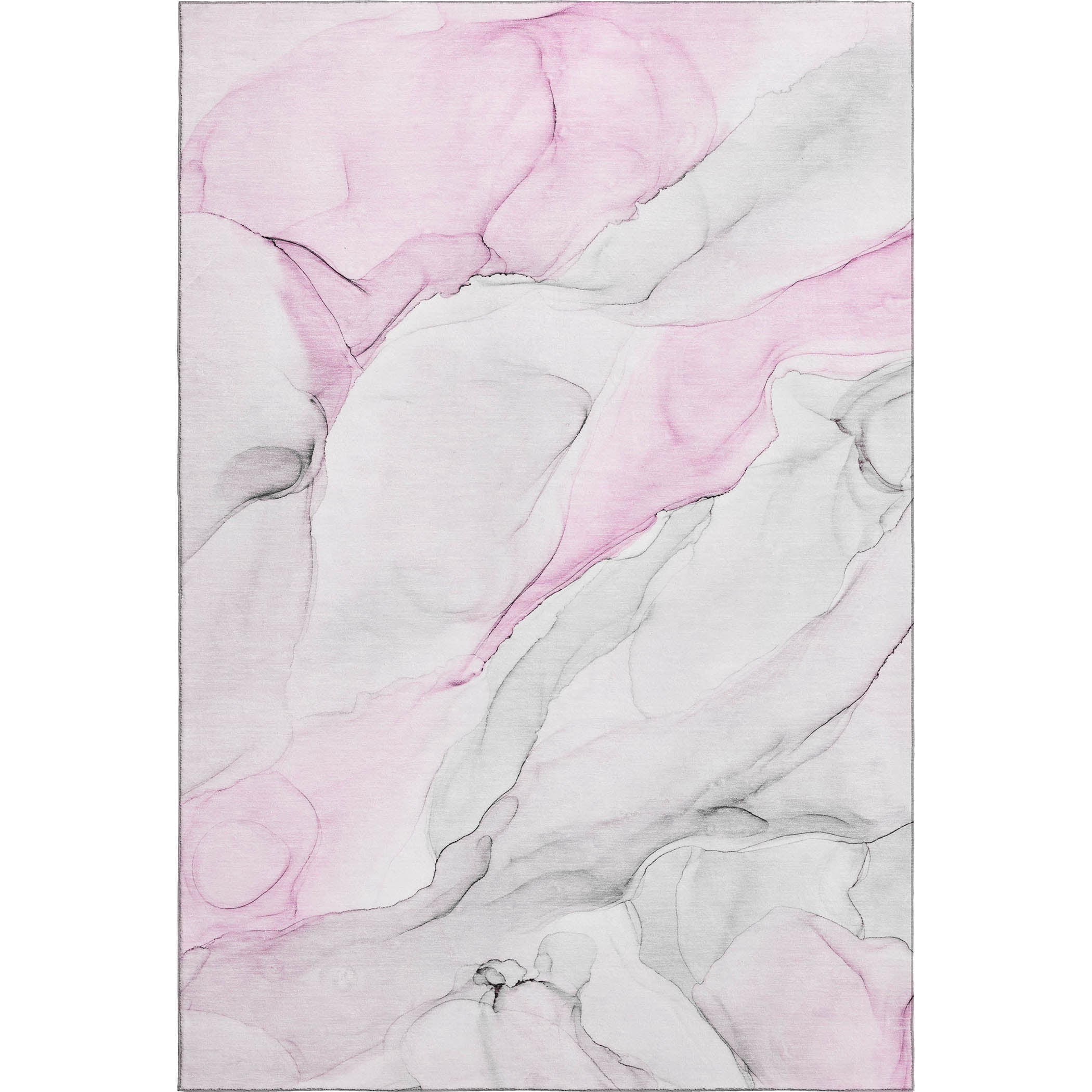 Porto Machine Washable Transitional Pink Rug 2'6" x 3'10" #shape_Rectangle