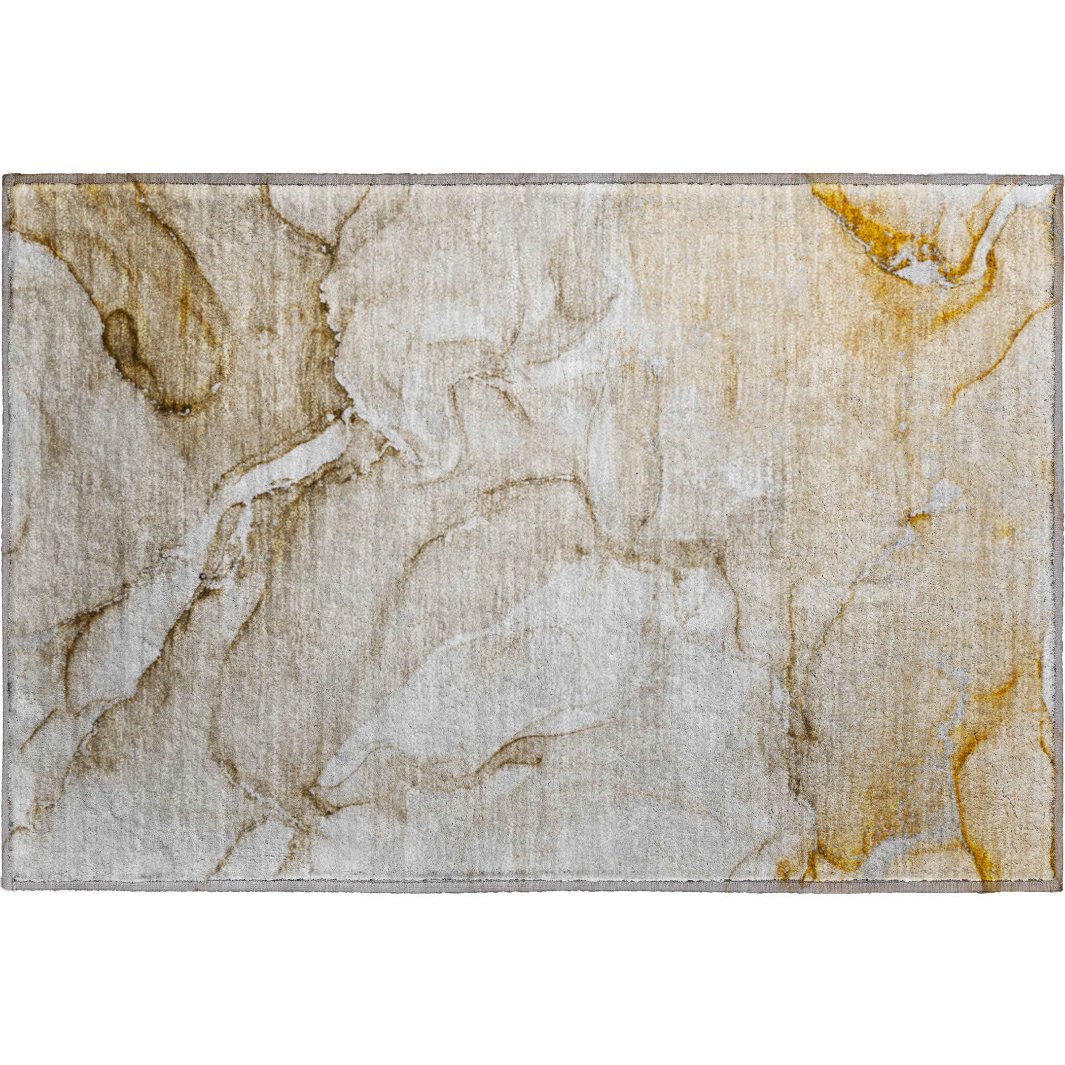 Porto Machine Washable Transitional Brown Rug 1'8" x 2'6" #shape_Rectangle