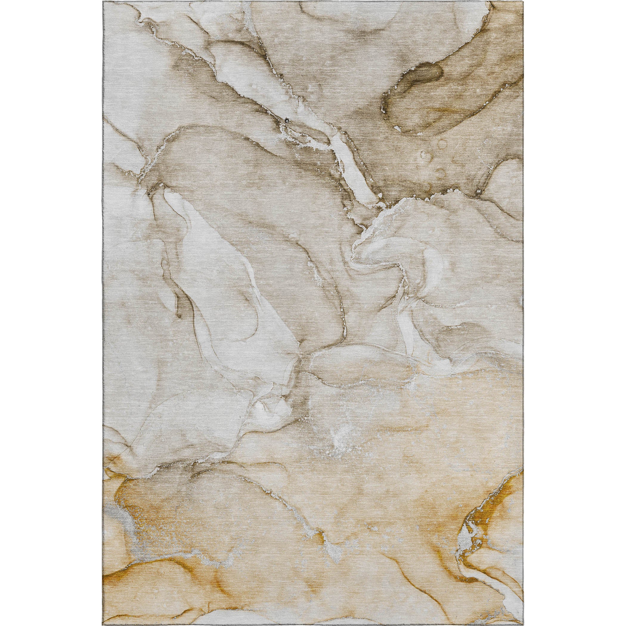 Porto Machine Washable Transitional Brown Rug 2'6" x 3'10" #shape_Rectangle
