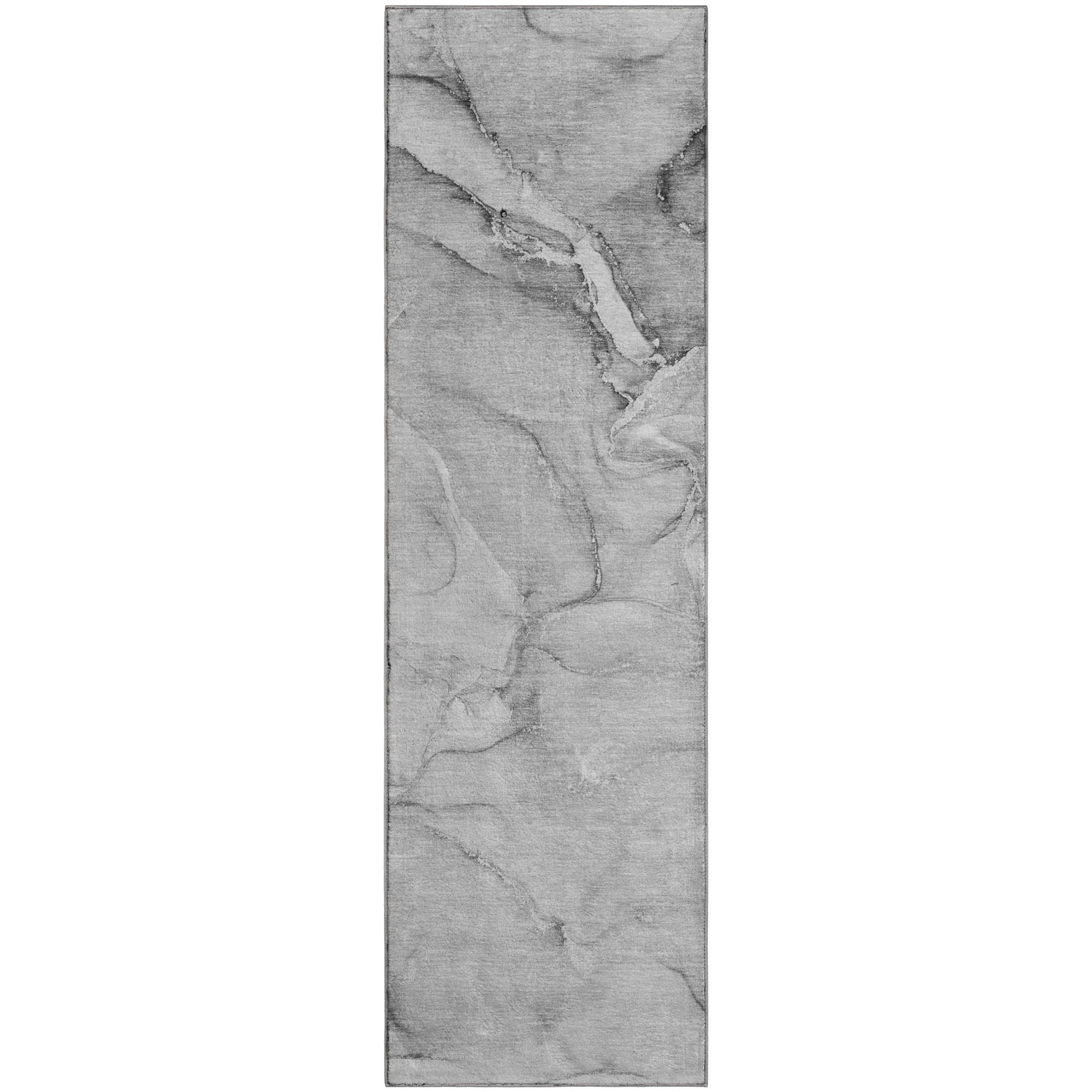 Porto Machine Washable Transitional Gray Rug 2'3" x 7'6" #shape_Runner