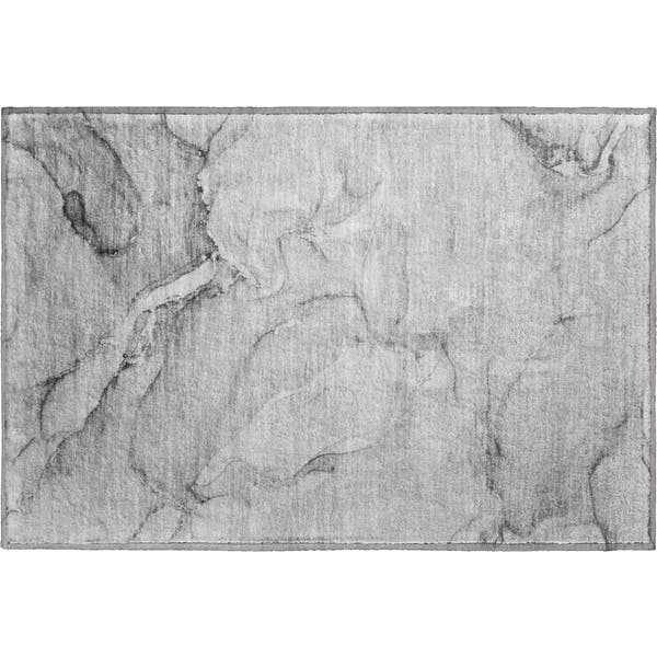 Porto Machine Washable Transitional Gray Rug 1'8" x 2'6"