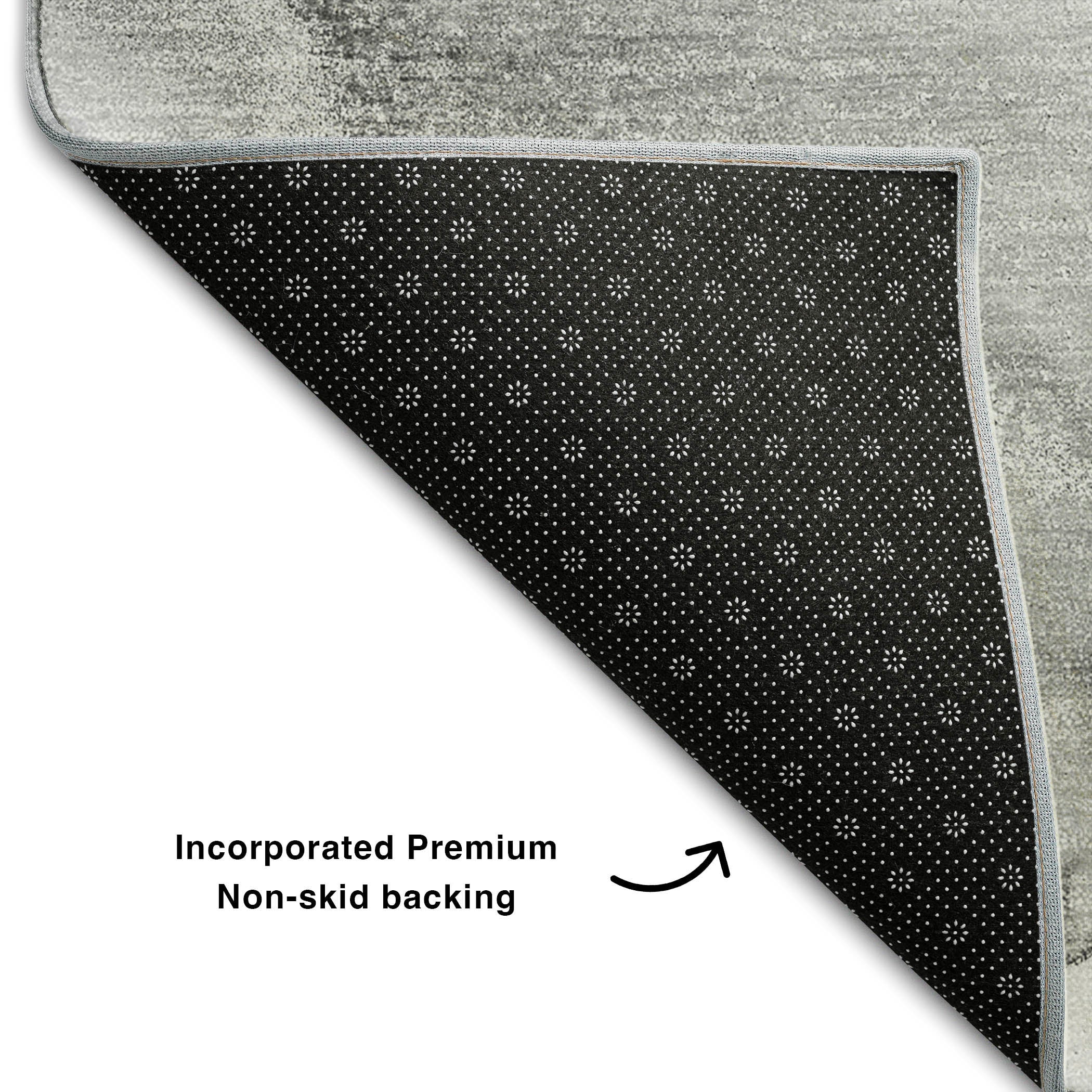 Porto Machine Washable Transitional Gray Rug 1'8" x 2'6" #shape_Rectangle