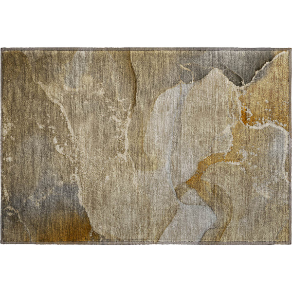 Bruges Machine Washable Transitional Brown Rug 1'8" x 2'6"