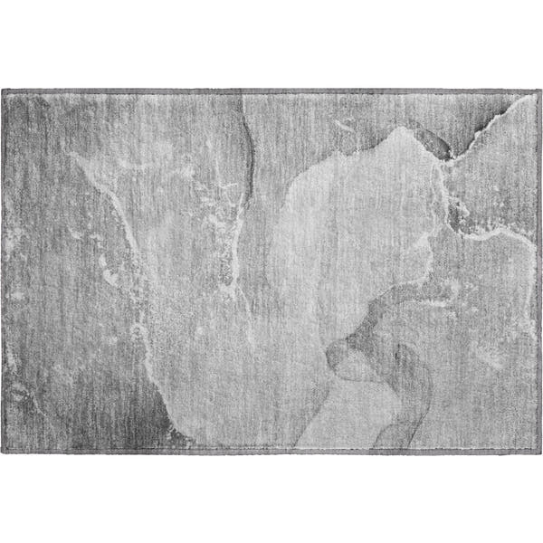 Bruges Machine Washable Transitional Gray Rug 1'8" x 2'6"