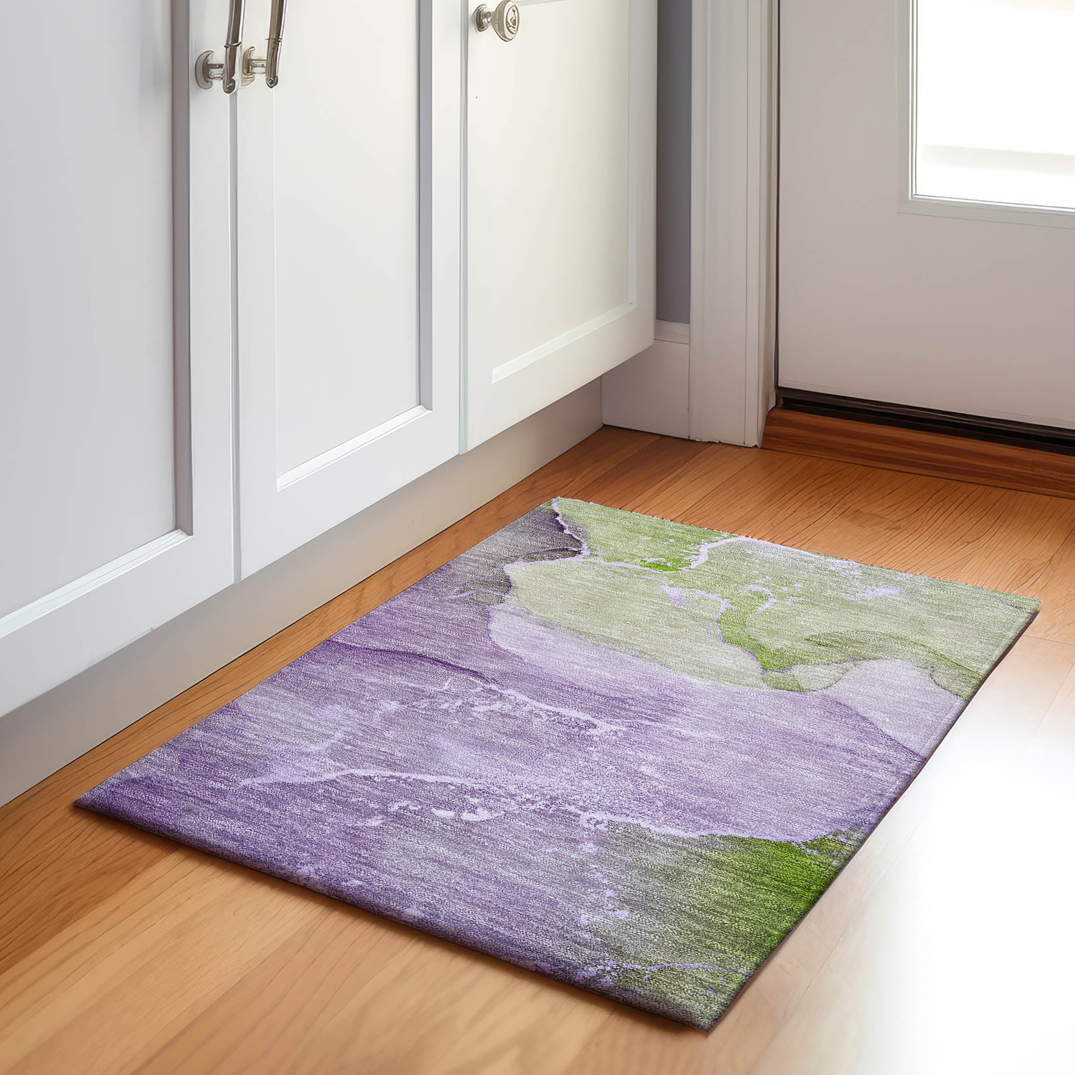 Bruges Machine Washable Transitional Purple Rug 1'8" x 2'6" #shape_Rectangle
