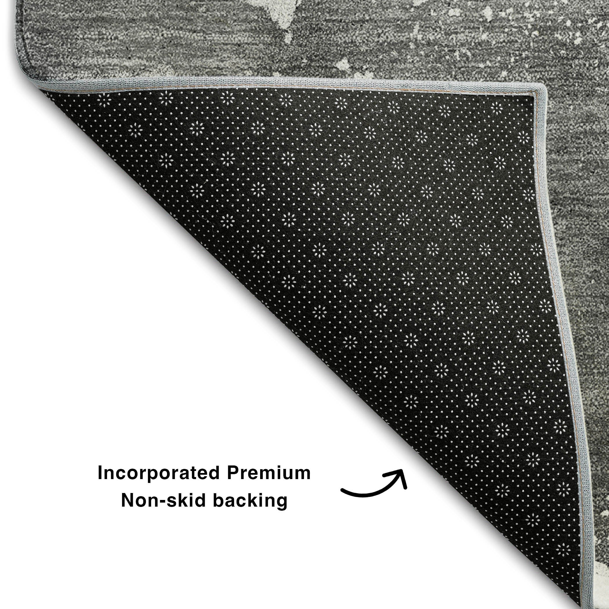 Vienna Machine Washable Transitional Gray Rug 1'8" x 2'6" #shape_Rectangle