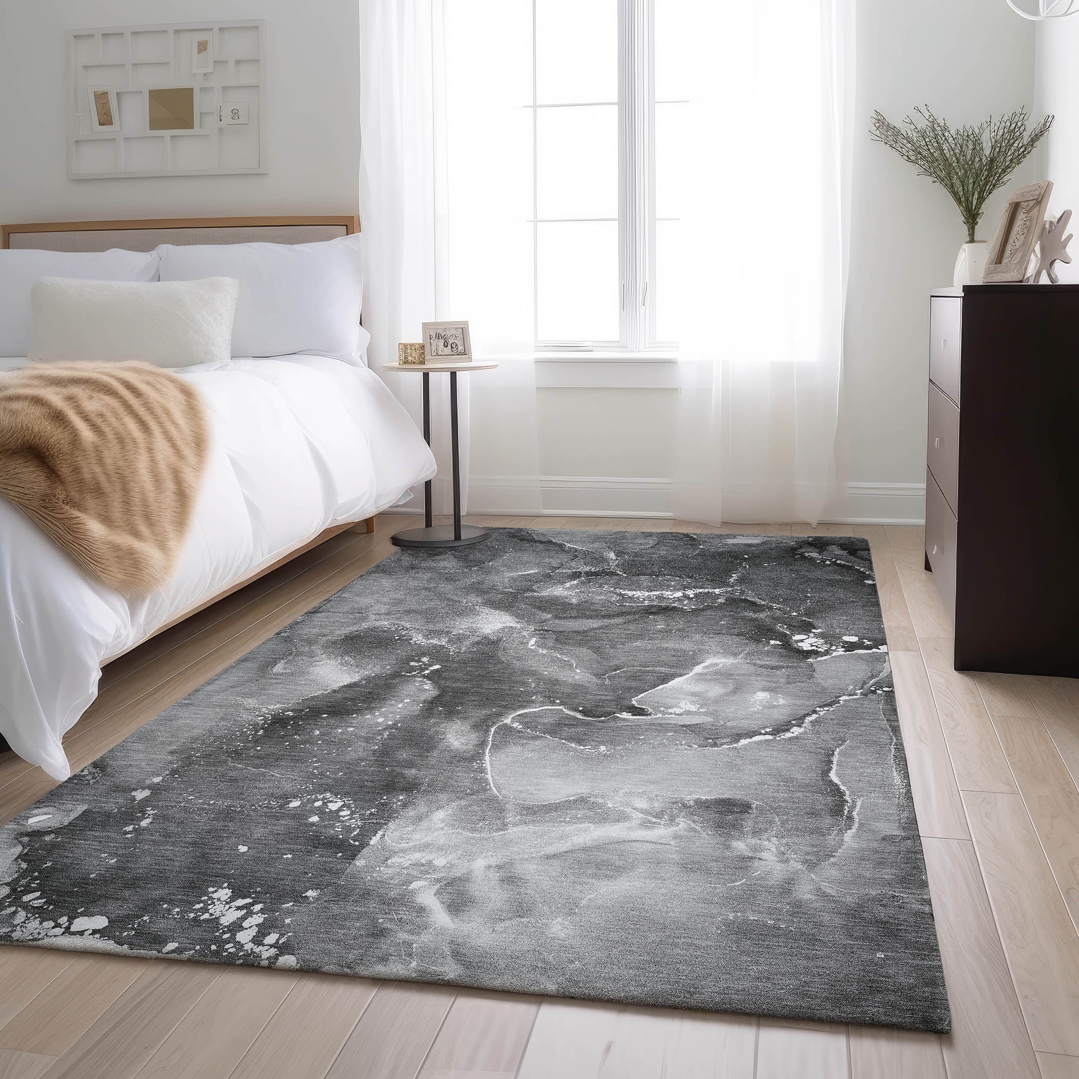 Vienna Machine Washable Transitional Gray Rug 2'6" x 3'10" #shape_Rectangle