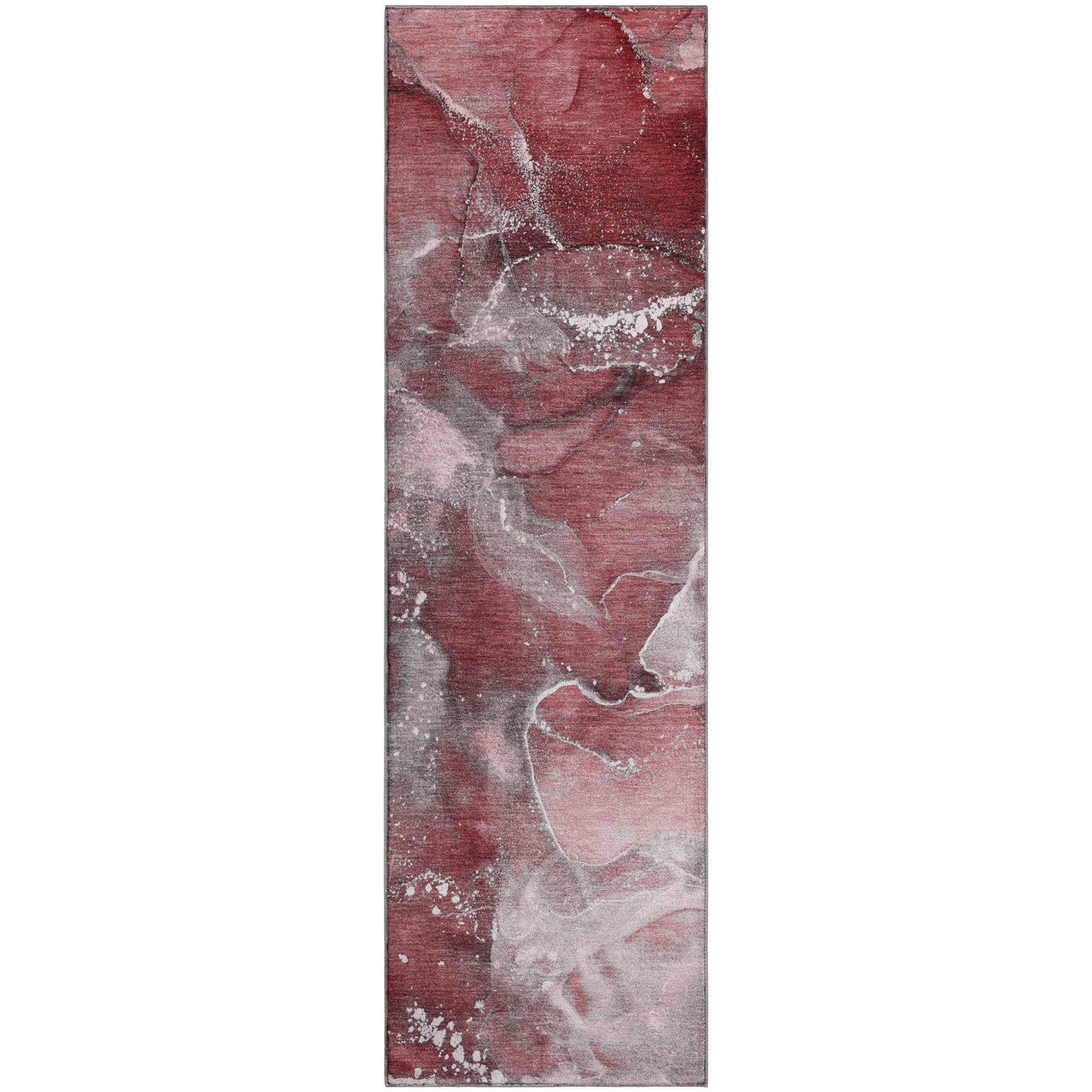 Vienna Machine Washable Transitional Merlot Red Rug 2'3" x 7'6" #shape_Runner