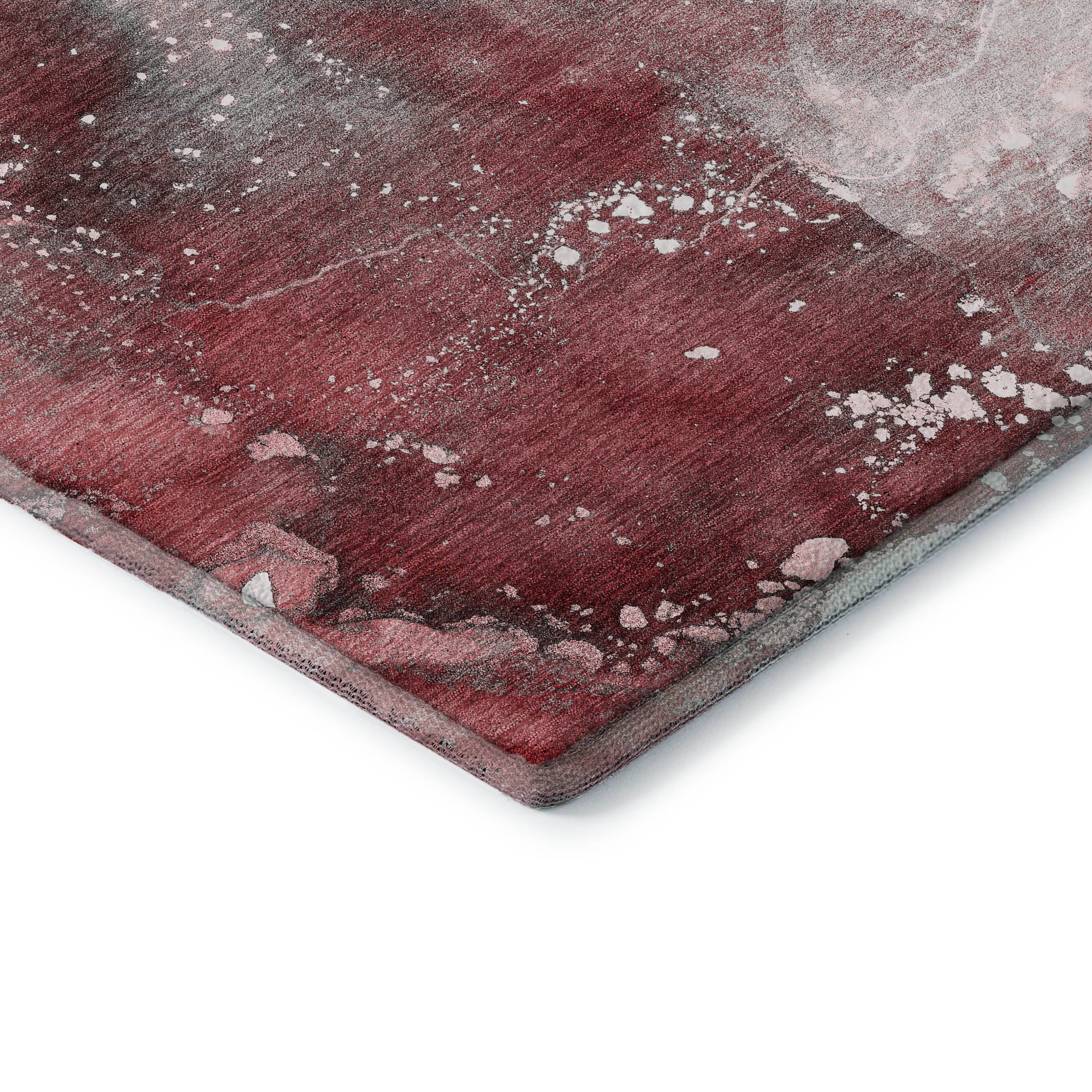 Vienna Machine Washable Transitional Merlot Red Rug 1'8" x 2'6" #shape_Rectangle