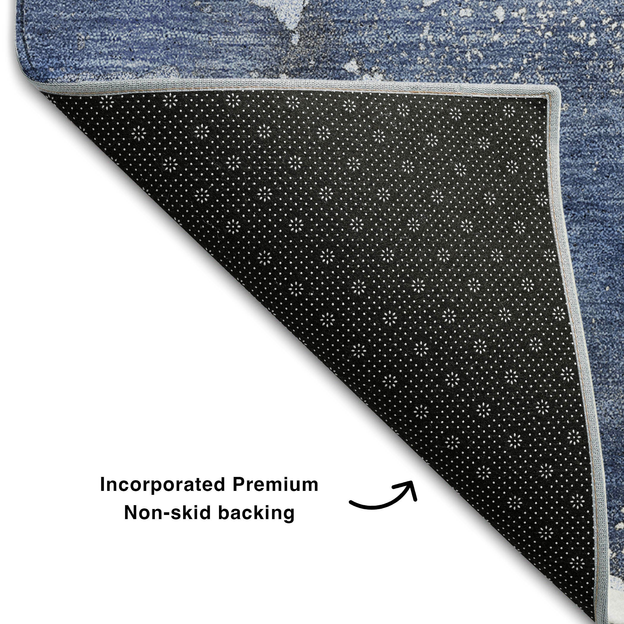 Vienna Machine Washable Transitional Navy Blue Rug 1'8" x 2'6" #shape_Rectangle