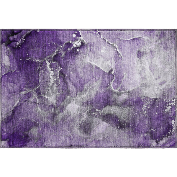 Vienna Machine Washable Transitional Purple Rug 1'8" x 2'6"
