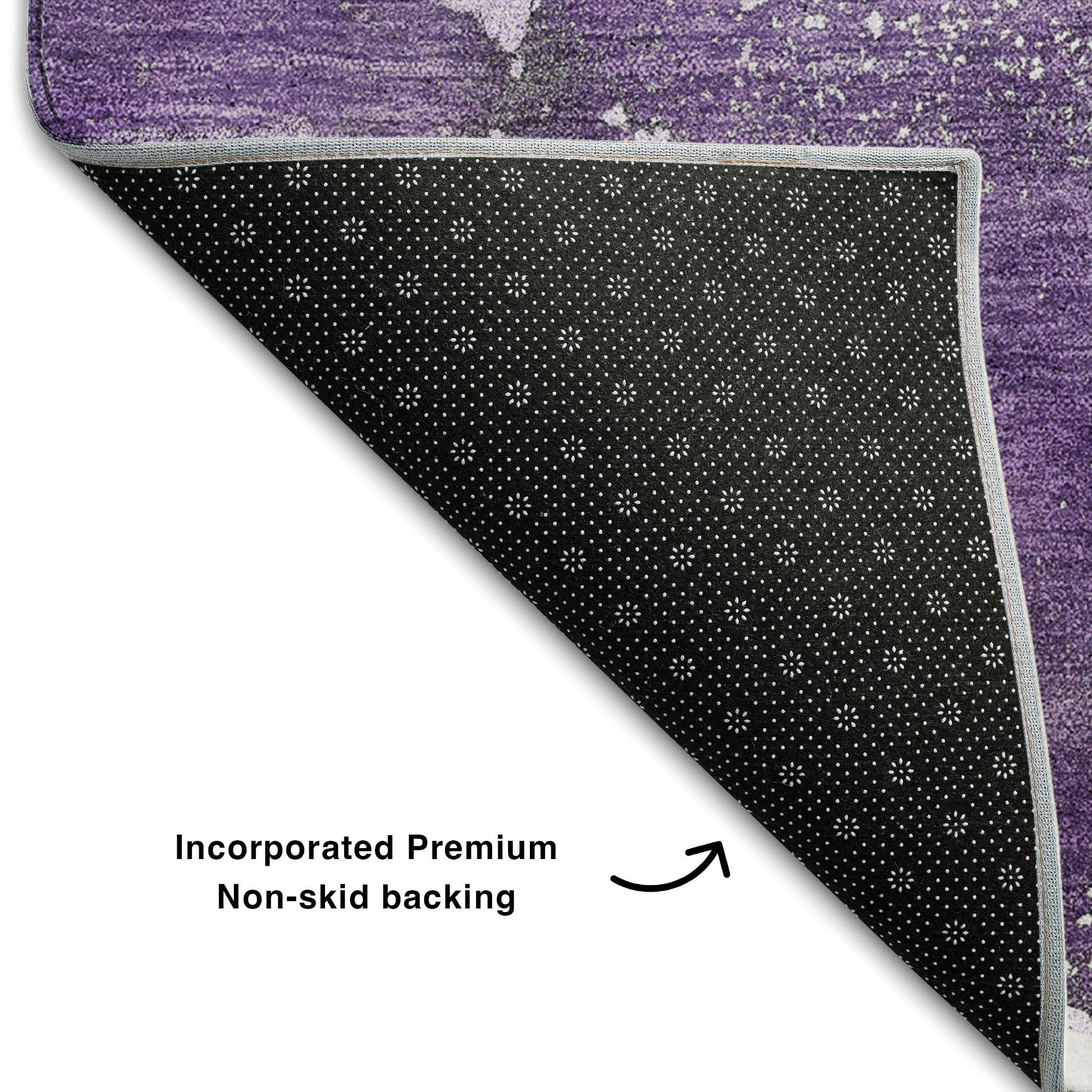 Vienna Machine Washable Transitional Purple Rug 1'8" x 2'6" #shape_Rectangle