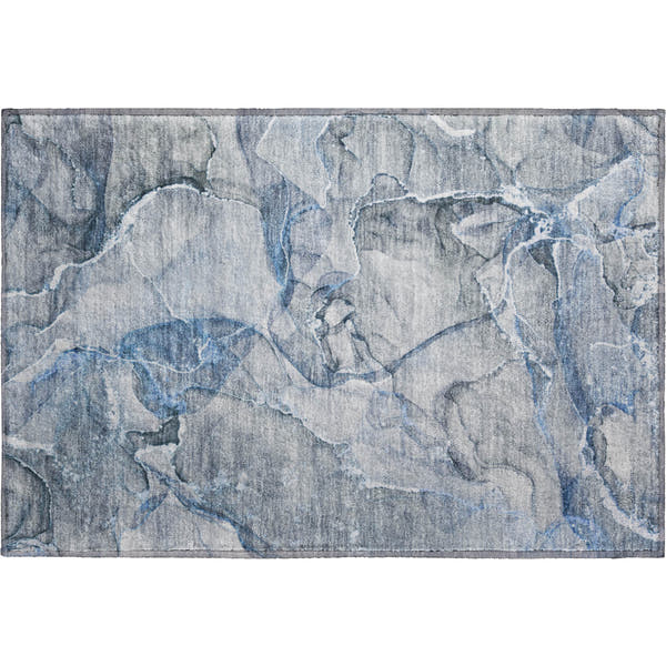 Sintra Machine Washable Transitional Blue Rug 1'8" x 2'6"