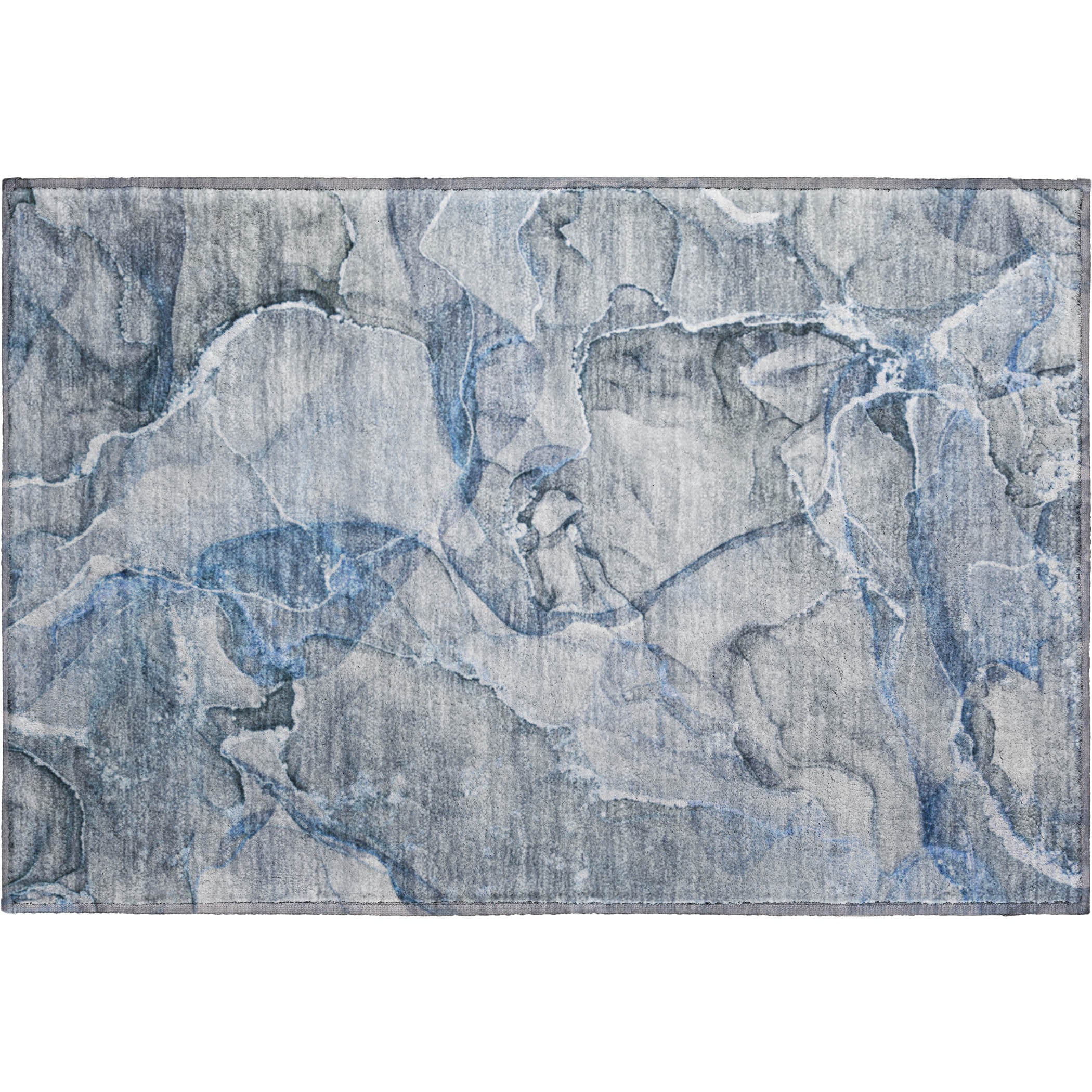 Sintra Machine Washable Transitional Blue Rug 1'8" x 2'6" #shape_Rectangle