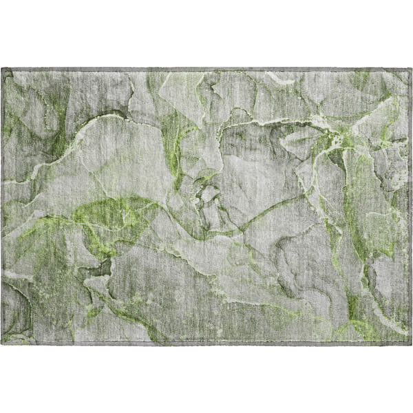 Sintra Machine Washable Transitional Green Rug 1'8" x 2'6"