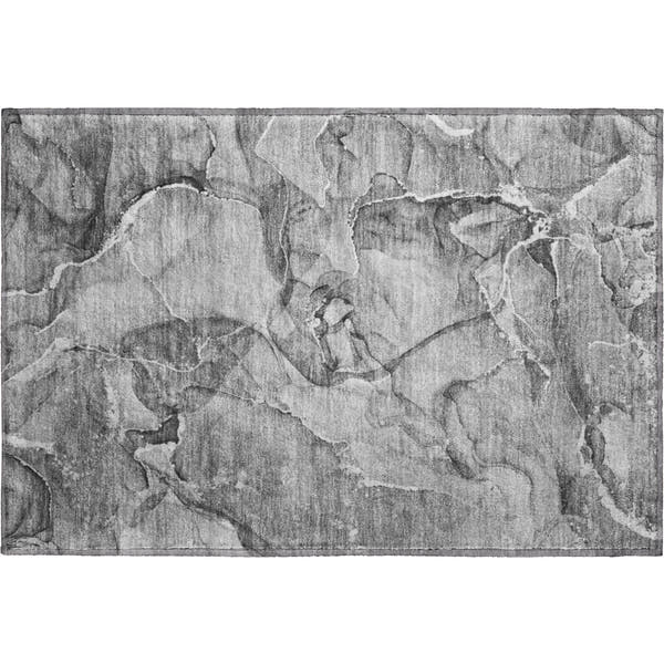 Sintra Machine Washable Transitional Pewter Gray Rug 1'8" x 2'6"