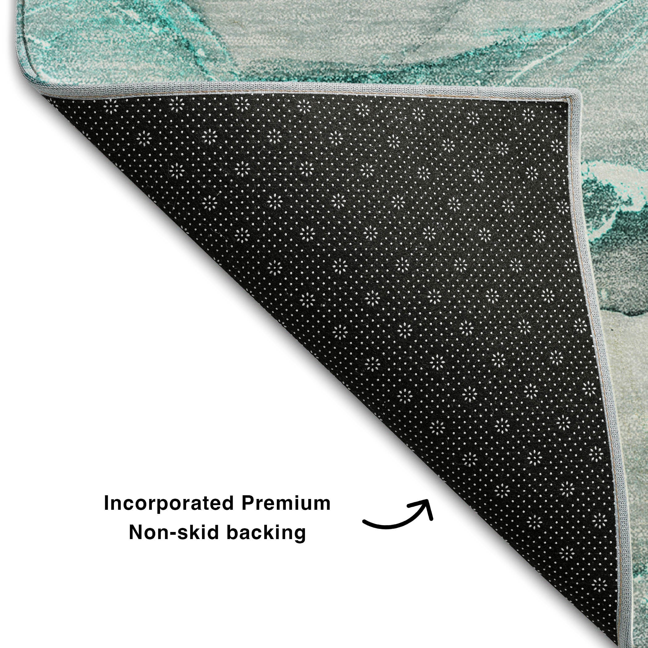 Sintra Machine Washable Transitional Teal Rug 1'8" x 2'6" #shape_Rectangle